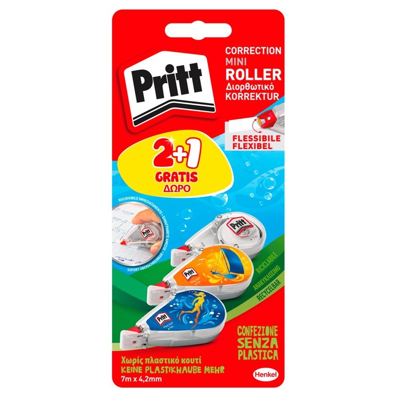 Blister 2+1 Mini Correttore Pritt di Henkel-Loctite