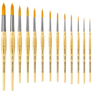 Pennello Tondo 1 Scuola Junior Color Oro. Fibre Sintetiche di Da Vinci Kunstlerpinselfabrik Defet Gmbh