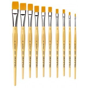 Pennello Piatto 20 Scuola Junior Color Oro. Fibre Sintetiche di Da Vinci Kunstlerpinselfabrik Defet Gmbh