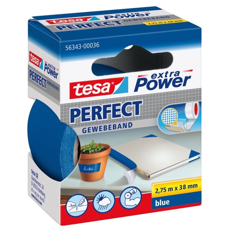 Nastro Telato Scrivibile Misura 2,75m X38mm Colore Blu di Tesa-Comet