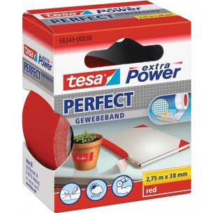 Nastro Telato Scrivibile Misura 2,75m X38mm Colore Rosso di Tesa-Comet
