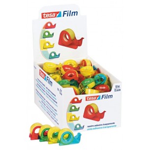 Nastro Adesivo Tesa Film Misura 10m X 15mm con Chiocciola - Espositore da 100 Pezzi di Tesa-Comet