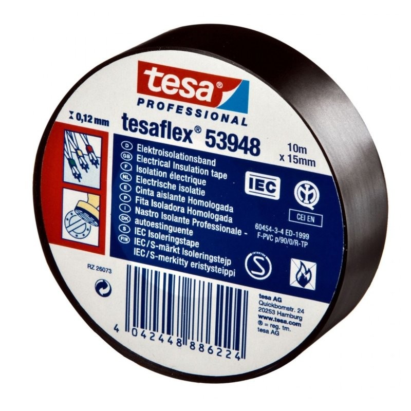 Nastro Isolante Misura 10x15 Colore Nero di Tesa-Comet