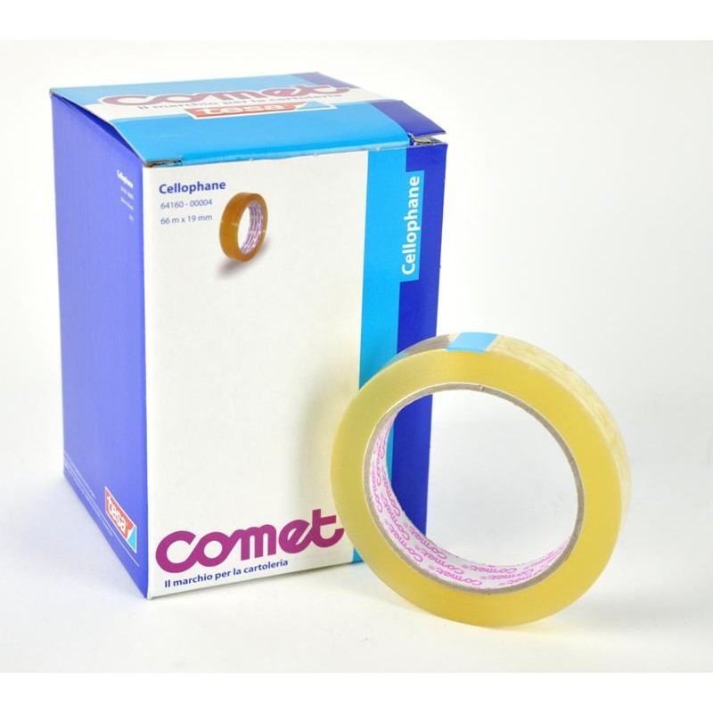 Nastro Adesivo Comet Misure 66m X 19mm - Espositore da 8 Pezzi di Tesa-Comet