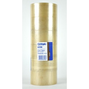 Nastro Adesivo Comet per Imballi Trasparente Misure 66m X 50mm - Confezione da 6 Pezzi di Tesa-Comet