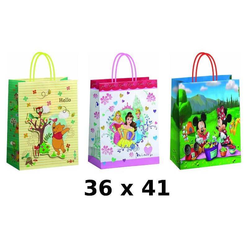 Shoppers in Carta Misura 36x12x41cm Fantasie Assortite Disney di Florio