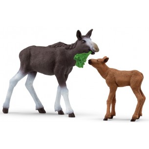 Femmina di Alce con Cucciolo (Serie Wild Life Animali Selvaggi - Price Unit. P) di Schleich Wild Life