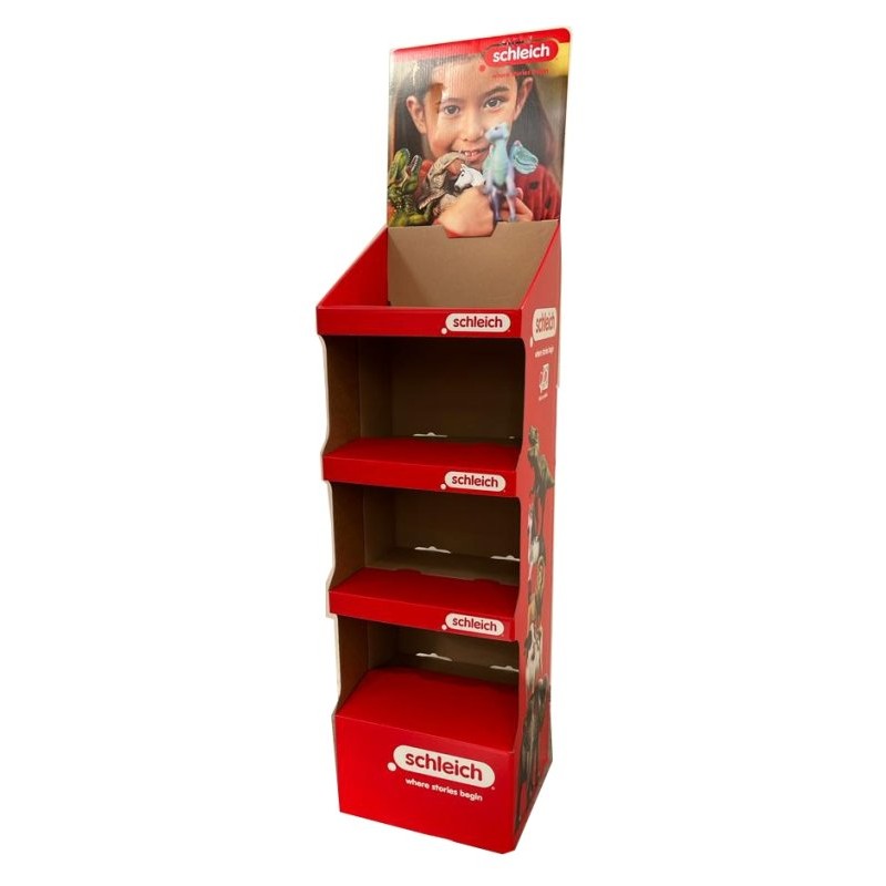 Espositore da Terra in Cartone Schleich 4 Piani