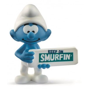 Puffo con Cartello (The Smurfs - Price Red) di Schleich The Smurfs