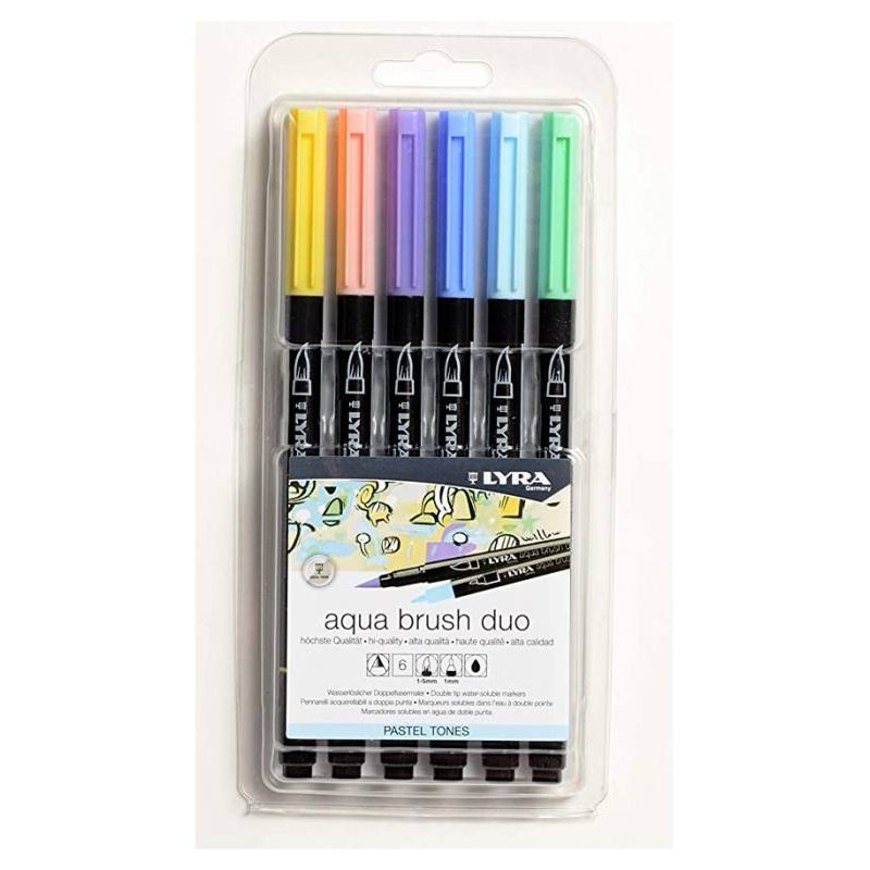 Lyr Aqua Brush Duo Pastel Set 6 Pz di Fila