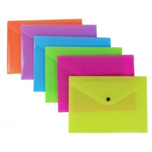 Confezione 12 Buste con Bottone Formato A7 Colori Fluo Assortiti di Bluekover.Com Srl