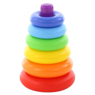 Stacking Ring Pyramid, 7 Pcs - Mm.135x135x207 di Polesie