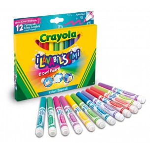 12 Colori Fibra Lavabilissimi Punta Maxi Colori Tropic di Crayola