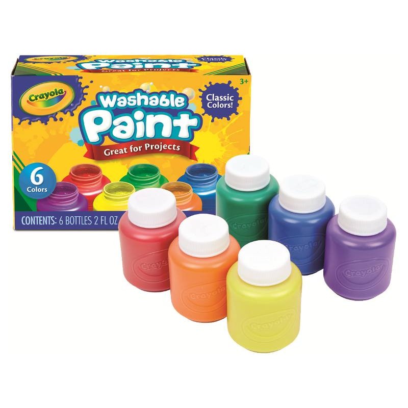 Confezione 6 Tempere Lavabili 59ml di Crayola