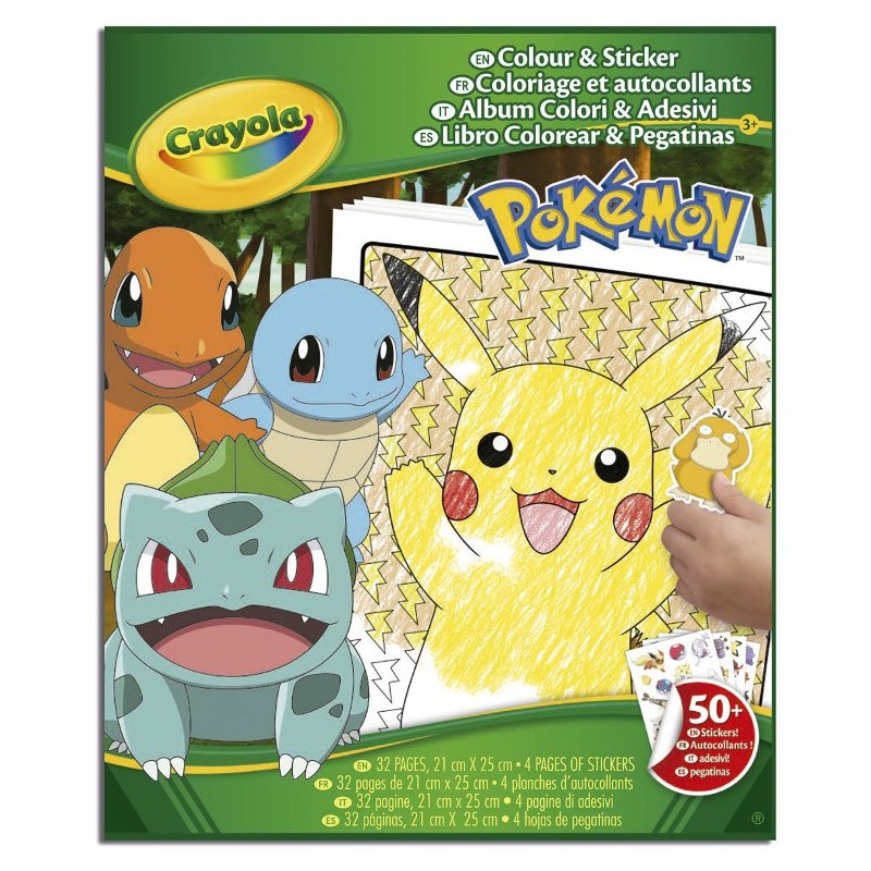 Album da Colorare con Stickers Pokemon di Crayola