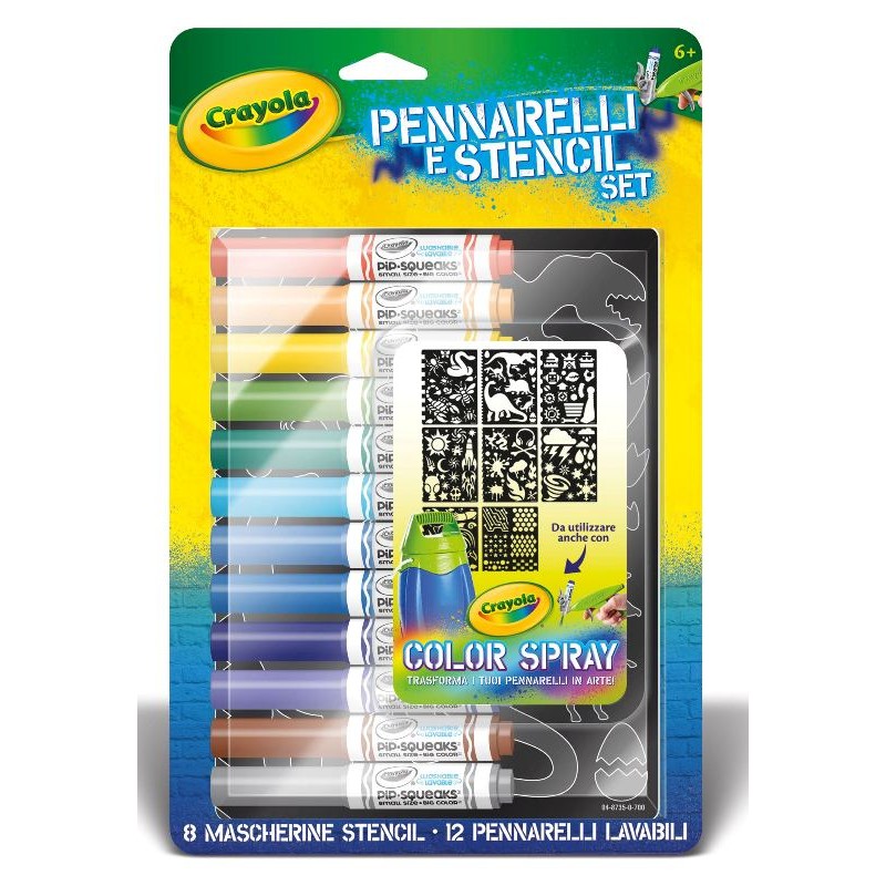 Ricarica Color Spray Pennarelli &Stencil Set - Boy di Crayola