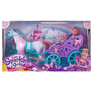 Sparkle Girlz 10.5'' Princess W/Unicorn & Carriage Window Box,Bulk di Zuru Sparkle Girlz