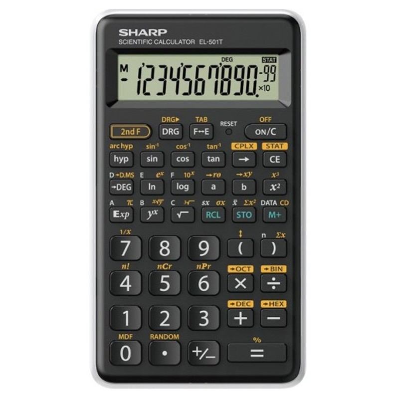 Calcolatrice Scientifica Sharp El501tbwh 146 Funzioni, 10 Cifre, Blister, Bianca