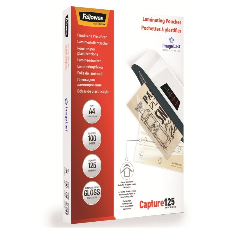 Buste Pouches (Per Plastificatrice) Poliestere A4 Spess.125 My Pz.100 di Fellowes Leonardi Spa