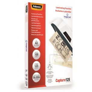 Buste Pouches (Per Plastificatrice) Poliestere A3 Spess. 125 My Pz.100 di Fellowes Leonardi Spa