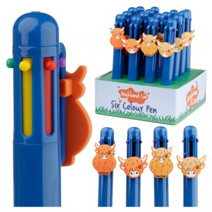 Penna Multicolore (6 Colori) Bue Scozzese di Puckator Srl