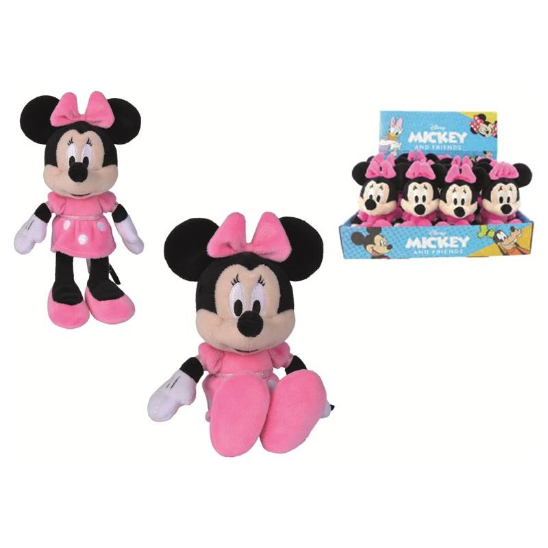 Minnie Cm.20 Abito Fucsia in Display 12 Pz di Simba Peluche