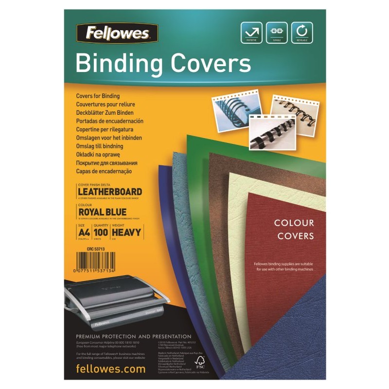 Copertina Delta A4 Royal Blu Cf.100 (Fsc) di Fellowes Leonardi Spa