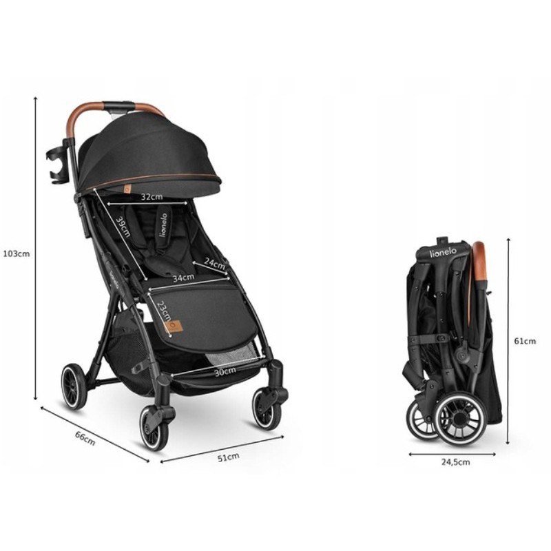 Stroller Julie (Lo-Julie One Black) di Lionelo Passeggini
