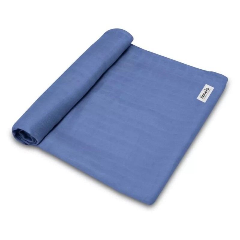 Swaddle (Lo-Bamboo Blue Swaddle Blue Denim) Panno per Avvolgere il Neonato di Lionelo Copertine