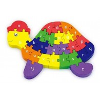 Puzzle Legno 3d Tartaruga Cm 24x16 con Lettere e Numeri di Distributori Giocattoli