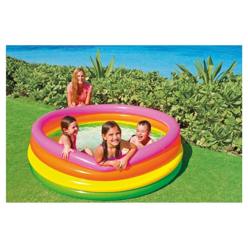 Piscina 4 Anelli Arcobaleno Cm 168x46 di Intex
