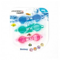 Set Occhialini Lightning Swimmer, 3-6 Anni, 3 Occhialini in 3 Colori Assortiti, in Silicone e Lenti con Protezione Uv