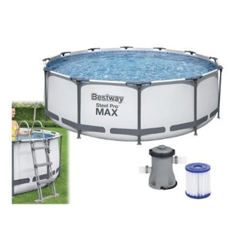 Piscina Steel Pro Frame Rettangolare Cm. 259x170x61, Cap. 2.300 Lt. Predisposta per Pompa Filtro di Best Way