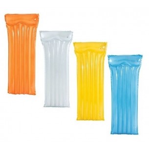Materassino Tinta Unita Trasparente Comfort con Cuscino 5 Tubi, Cm. 183x76, 4 Colori Assortiti di Best Way
