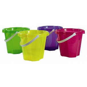 Secchio Ciprus Grande Trasparente Colorato C/Paillettes - Cm.23x23x20 (Sfuso) di Androni