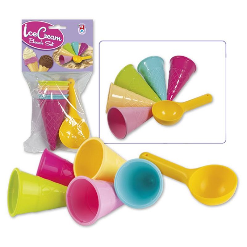 Busta 5 Coni + Paletta Gelato - Cm.15x6,5x31 (Busta) di Androni