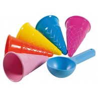 Busta 5 Coni + Paletta Gelato - Cm.15x6,5x31 (Busta) di Androni