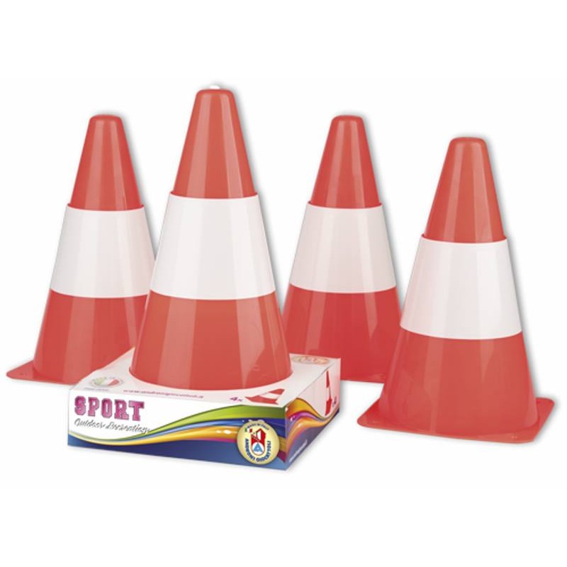 Cono di Segnalazione con Righe - Cm.17,5x17,5x29 (Sfuso) di Androni