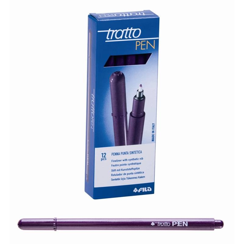 Tratto Pen Metal Look Colore Bordeaux - Confezione da 12 Pezzi di Fila