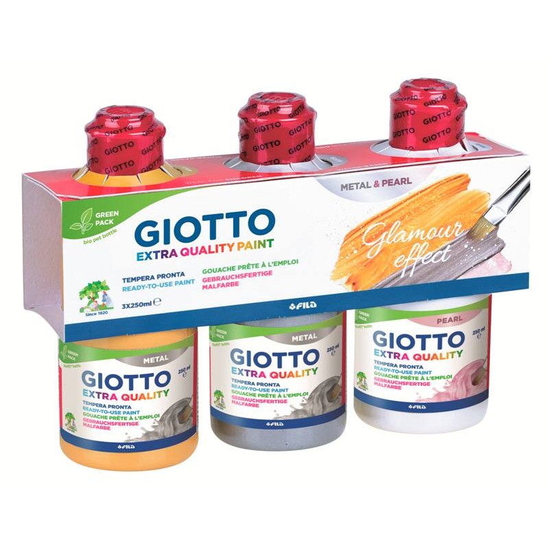 Set 3 Tempere Metallizzate Oro/Argento/Bianco di Fila