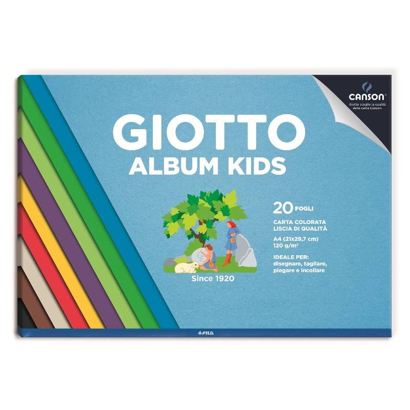 Giotto Album Kids Album A4 20 Fogli 120 G/M2 Colori Assortiti di Fila