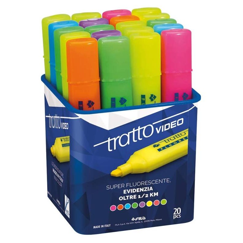 Barattolo 20 Tratto Video Colori Assortiti di Fila