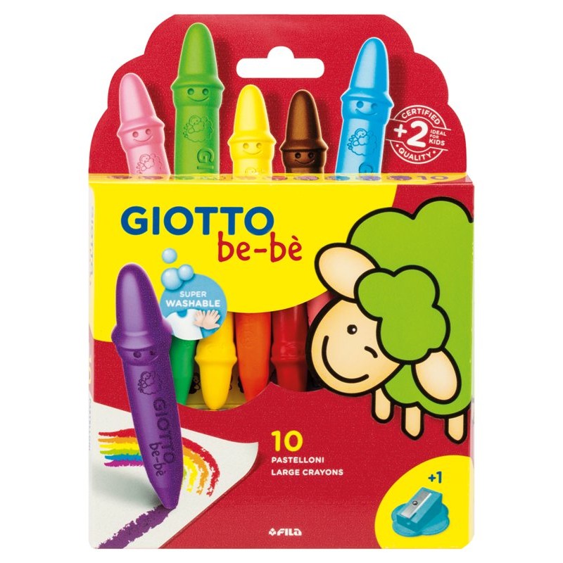 Giotto Be-Be' Astuccio 10 Pastelloni Cera + Appuntapastellone di Fila