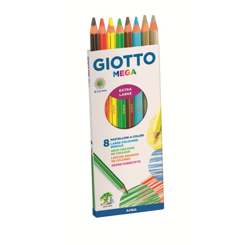 Astuccio 8 Giotto Mega - Mina Gigante Diametro 5,5mm di Fila