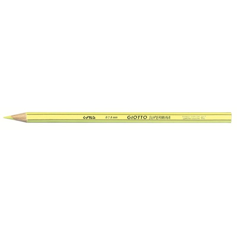 Giotto Supermina Giallo Limone - Diametro Mina 3,8mm - Confezione da 12 Pezzi di Fila