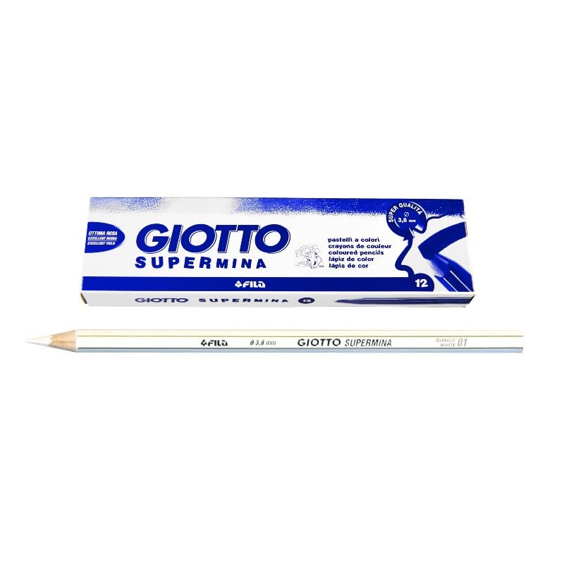Giotto Supermina Bianco - Diametro Mina 3,8mm - Confezione da 12 Pezzi di Fila