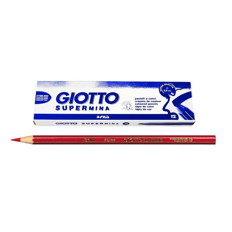 Giotto Supermina Rosso Carminio - Diametro Mina 3,8mm - Confezione da 12 Pezzi di Fila
