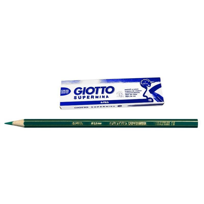 Giotto Supermina Verde Smeraldo - Diametro Mina 3,8mm - Confezione da 12 Pezzi di Fila