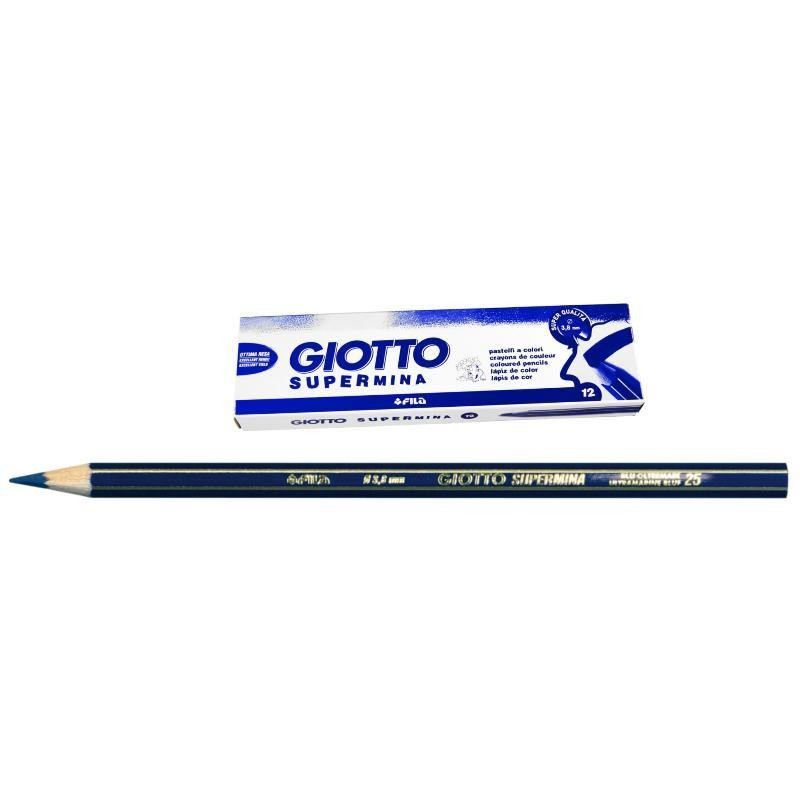 Giotto Supermina Blu Oltremare - Diametro Mina 3,8mm - Confezione da 12 Pezzi di Fila