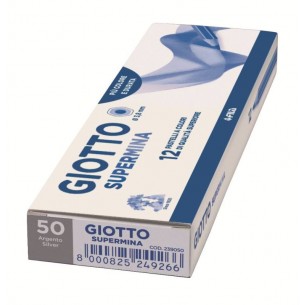 Giotto Supermina Argento - Diametro Mina 3,8mm - Confezione da 12 Pezzi di Fila